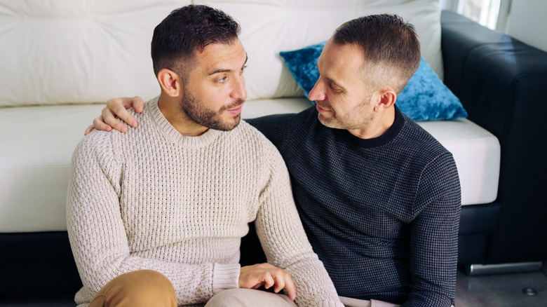 Gay couple sharing their feelings