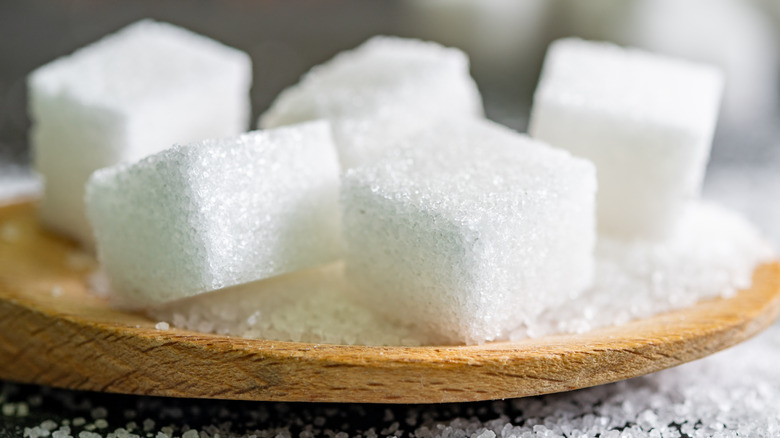 Bowl of sugar cubes