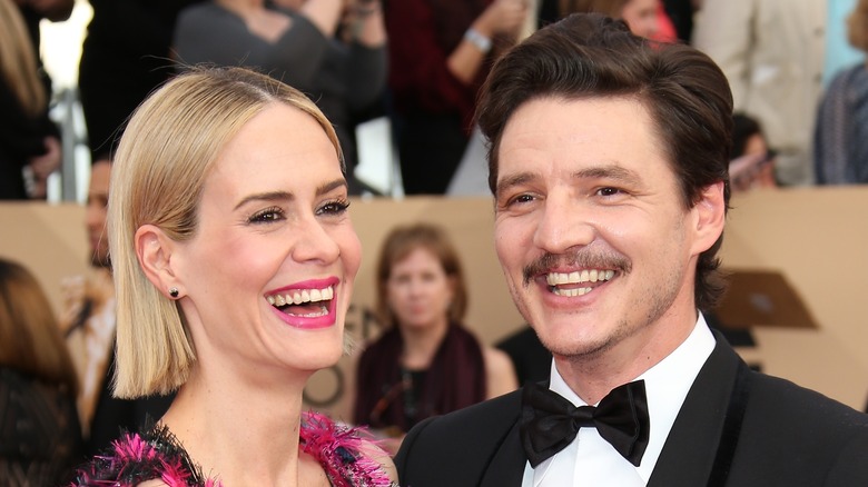 Sarah Paulson and Pedro Pascal smiling on the red carpet