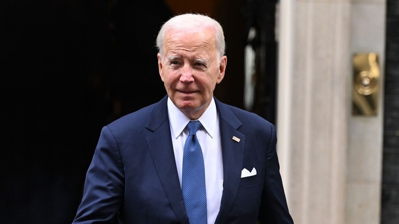 joe biden walking and talking