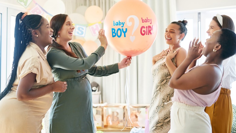 a group of women at a baby shower