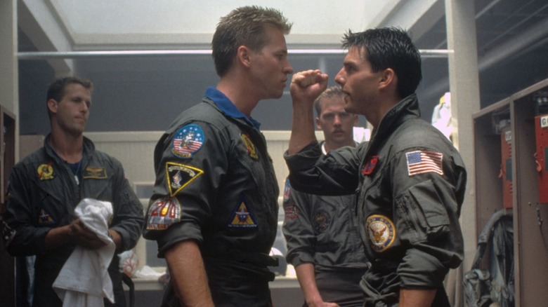 Tom Cruise and Val Kilmer in a scene from "Top Gun"
