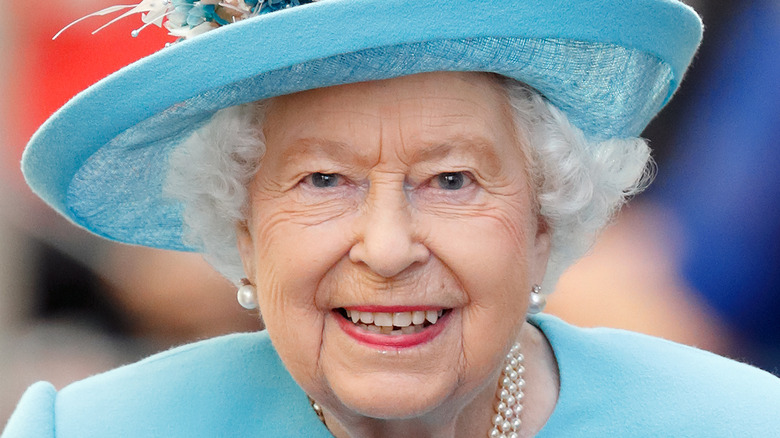 Queen Elizabeth smiling at event