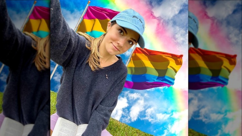 Michaela Kennedy-Cuomo Instagram selfie with pride flag