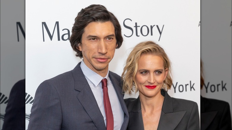 Adam Driver and Joanne Tucker smiling
