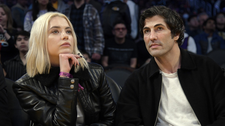 Ashley Benson and Brandon Davis at an LA basketball game