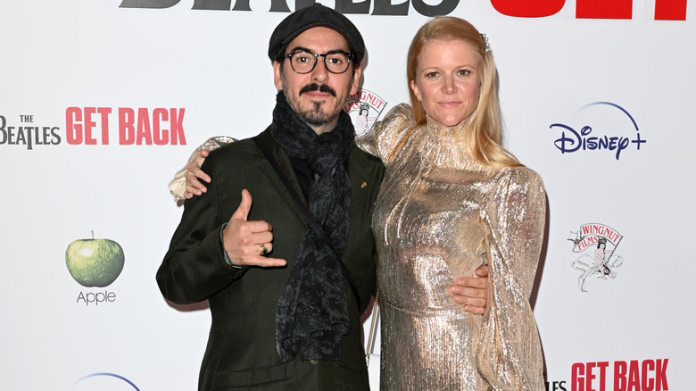 Dhani Harrison and Mereki Beach attend the UK Premiere of "The Beatles: Get Back" at Cineworld Empire on November 16, 2021 in London, England.