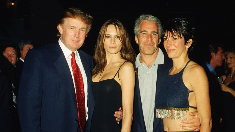 Jeffrey Epstein and Ghislaine Maxwell with Donald and Melania Trump