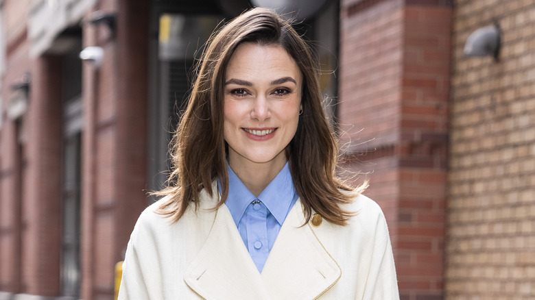 Keira Knightley smiling in New York