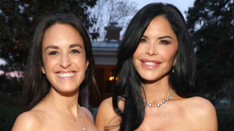 Elena Sanchez Blair and Lauren Sanchez Bezos smiling next to each other in black dresses at the Bezos Courage & Civility Awards.