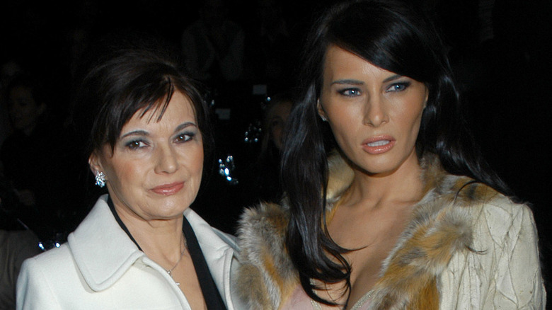 Amalija Knavs and Melania Trump posing for a photo