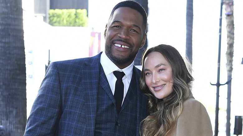 Michael Strahan and Kayla Quick on red carpet