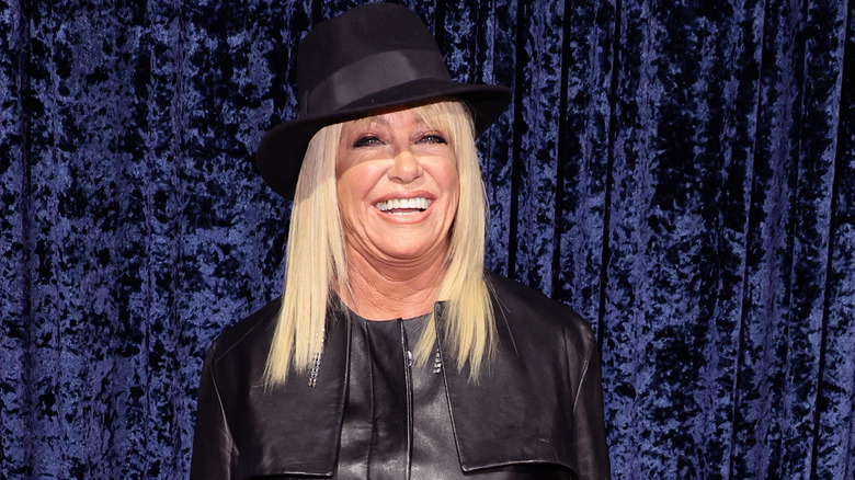 Suzanne Somers in black fedora