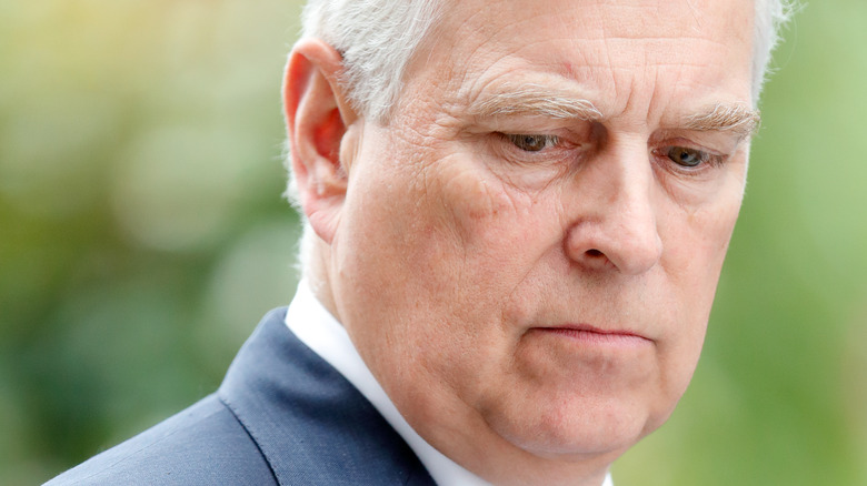 Prince Andrew looking down