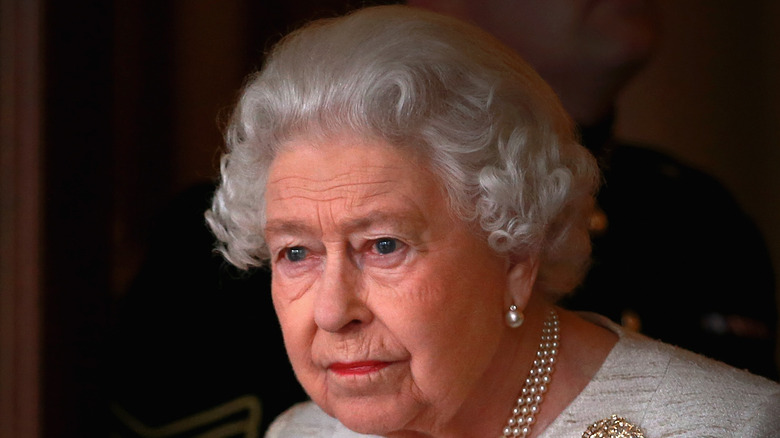 Queen Elizabeth looking thoughtful
