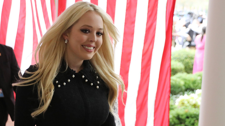 Tiffany Trump arrives at a political ceremony 