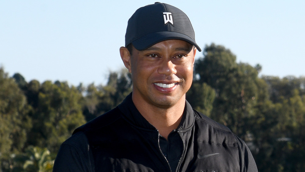Tiger Woods smiling