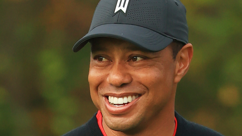 Tiger Woods smiling 