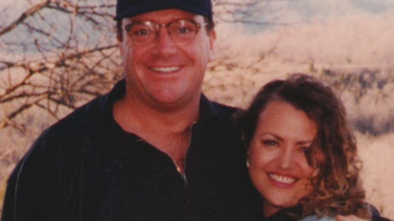 Tom Arnold posing with sister Lori Arnold