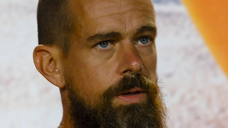 Jack Dorsey with beard and tie dyed shirt