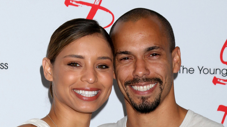 Brytni Sarpy and Bryton James smiling