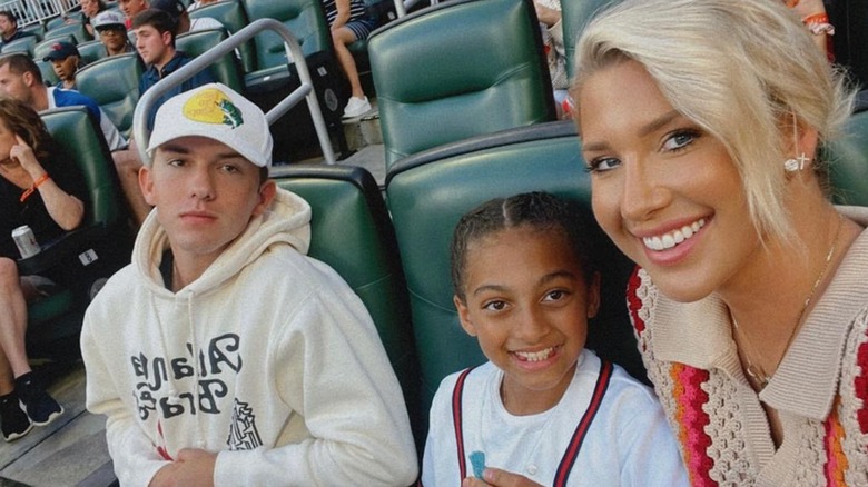 Grayson, Chloe, and Savannah Chrisley baseball stadium selfie