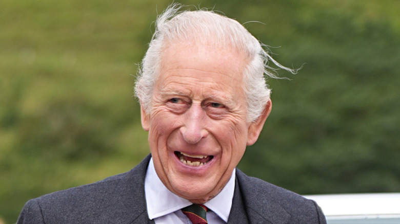 King Charles III, arrives for a reception for Caithness Communities hosted by the Nuclear Decommissioning Authority at Scrabster Harbour on July 28, 2025 in Thurso, Scotland.