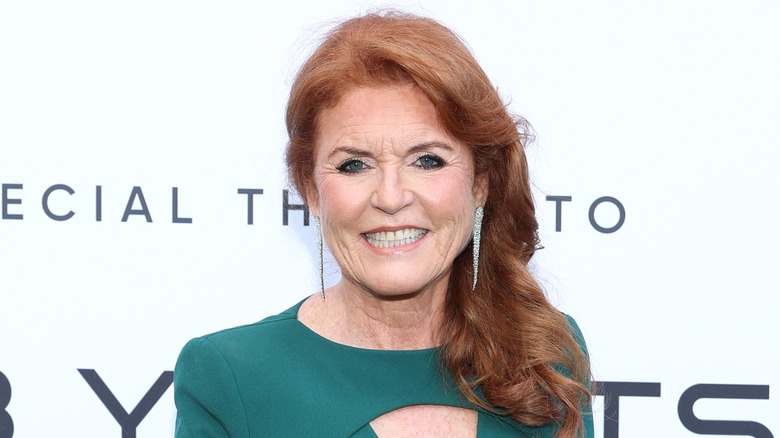 Sarah Ferguson wearing a green dress