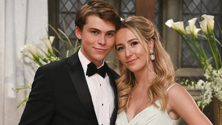 General Hospital's Cameron and Josslyn smirking