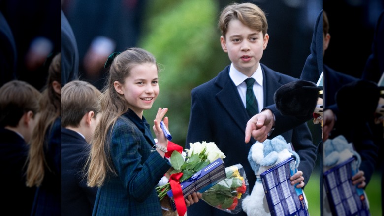 Princess Charlotte with George walking in 2024