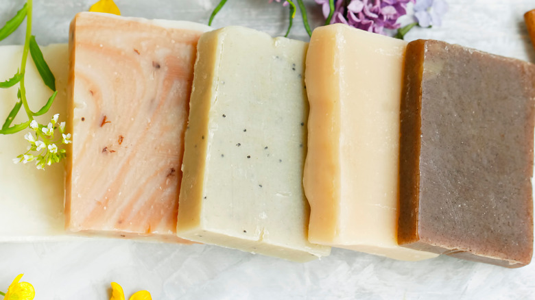 Bars of soap with flowers