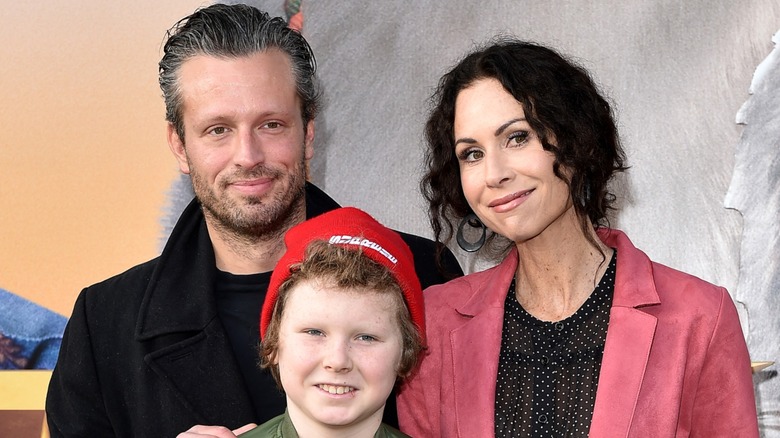 Addison O'Dea, Henry Driver and Minnie Driver smiling.