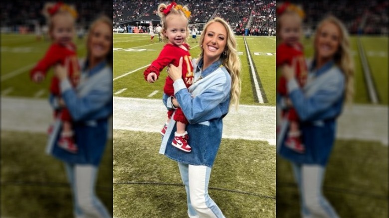 Brittany Mahomes with daughter