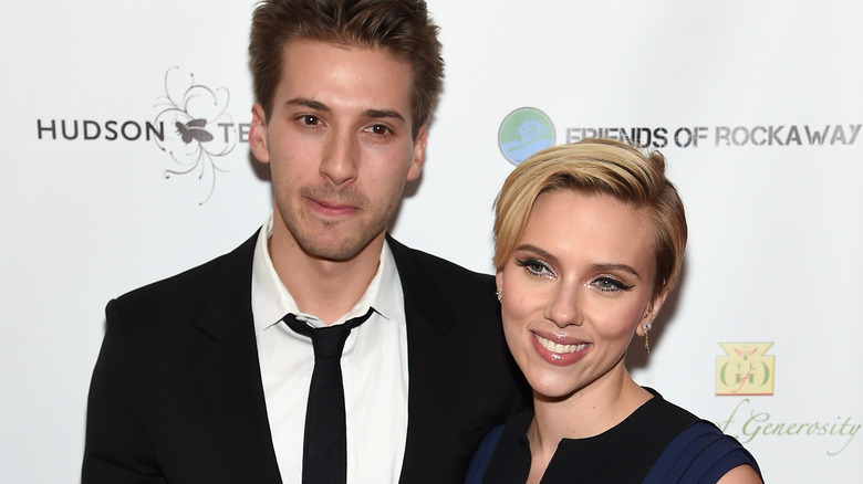 Hunter Johansson with Scarlett Johansson at an event