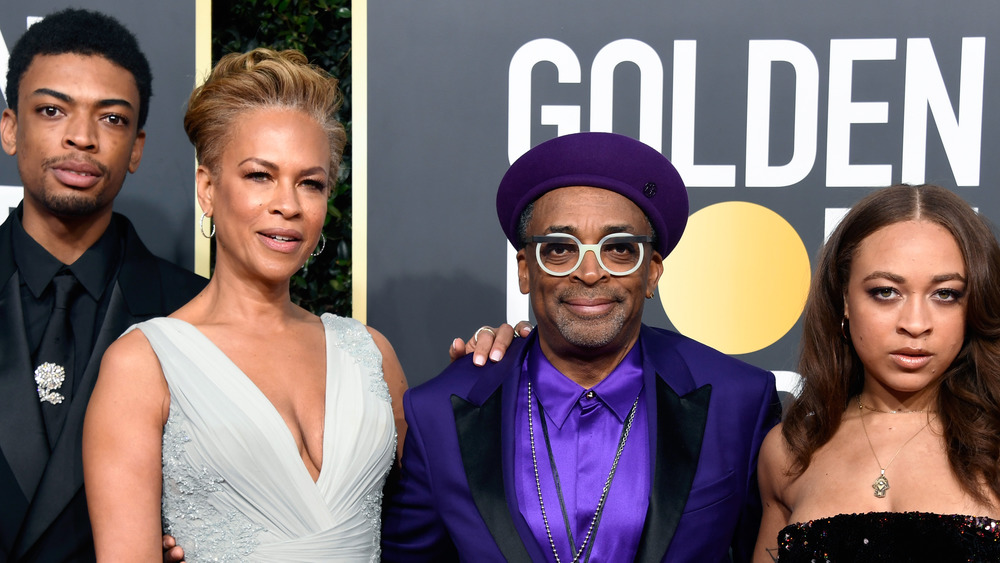 Jackson Lee, Tonya Lewis Lee, Spike Lee, and Satchel Lee attend the 76th Annual Golden Globe Awards