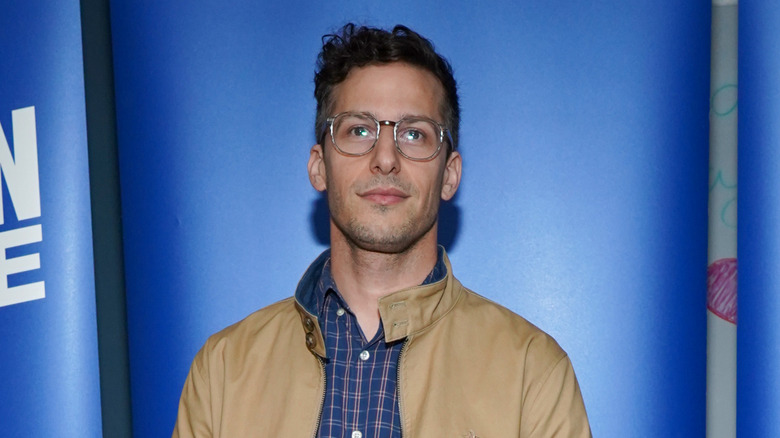 Andy Samberg poses on the red carpet