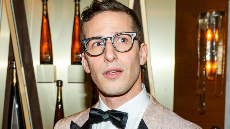 Andy Samberg looks pensive