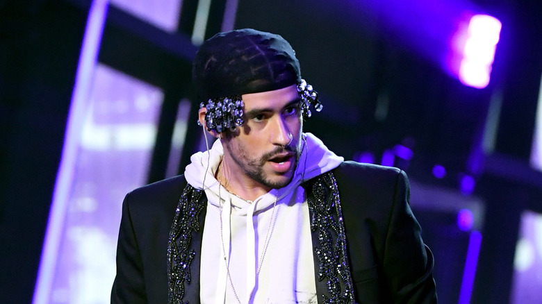 Rapper Bad Bunny performing