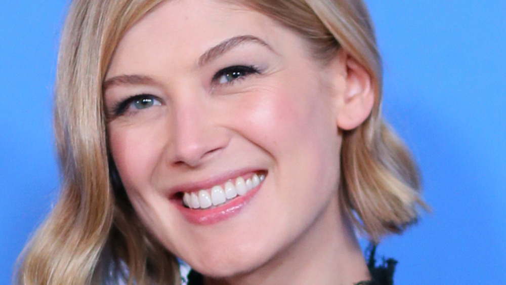 Actor Rosamund Pike smiling 