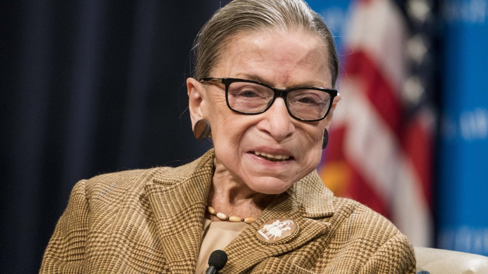 Ruthe Bader Ginsburg smiling on stage