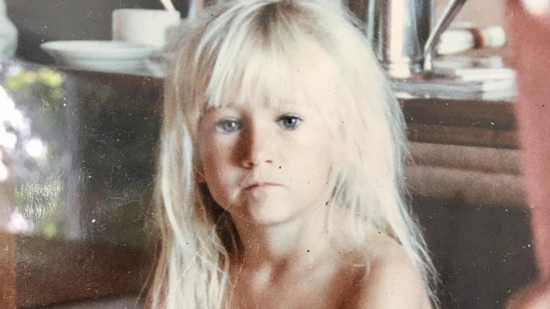 A young Jennifer Landon looking down the camera