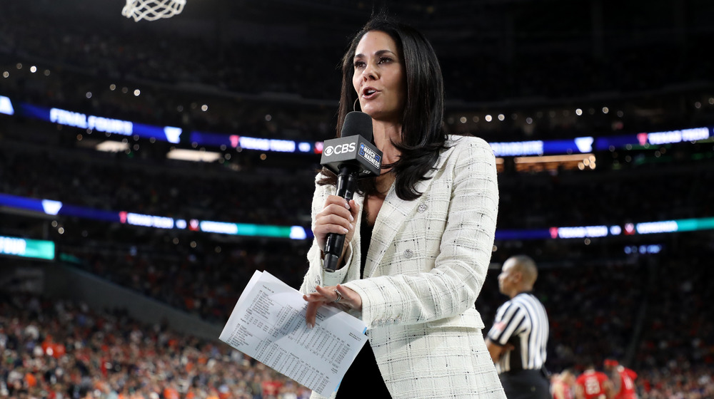 Tracy Wolfson reporting on basketball court