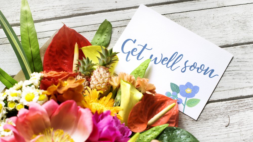 get well card with flowers