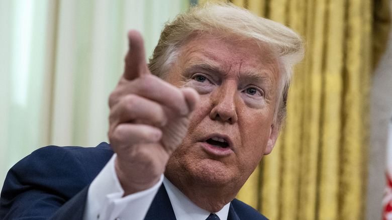Donald Trump pointing