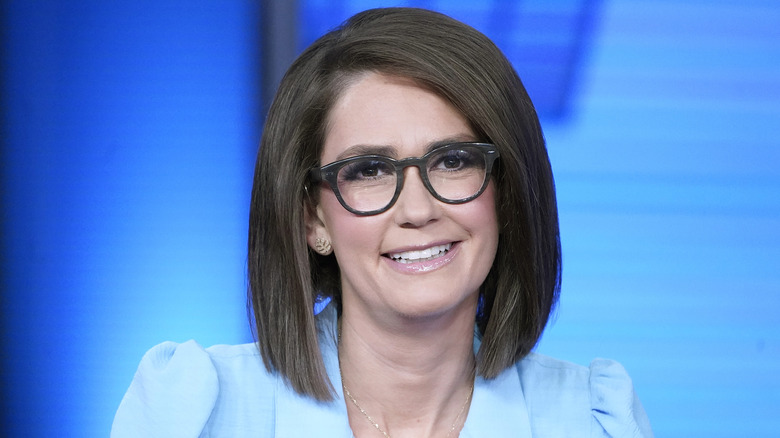 Smiling Jessica Tarlov wearing a blue blazer on 