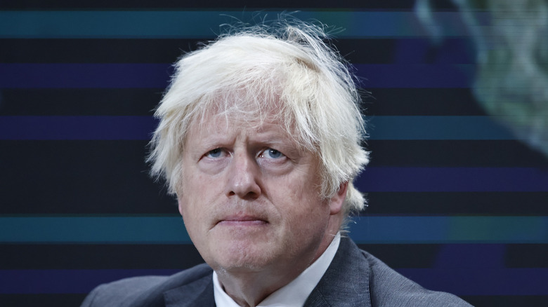Boris Johnson looking characteristically disheveled