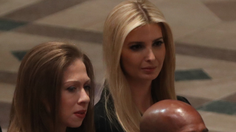 Chelsea Clinton, Ivanka Trump at funeral