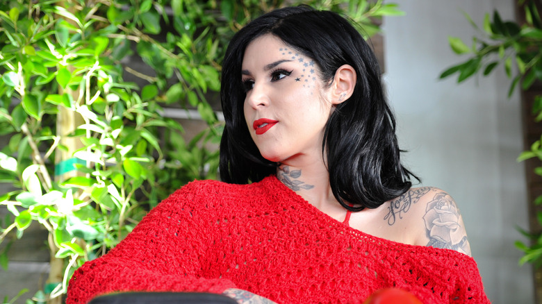 Kat Von D giving interview