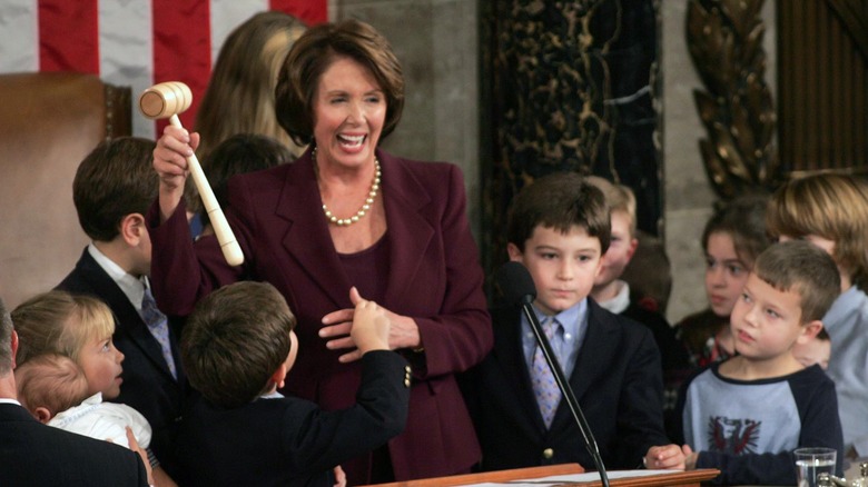 Nancy Pelosi holding gavel