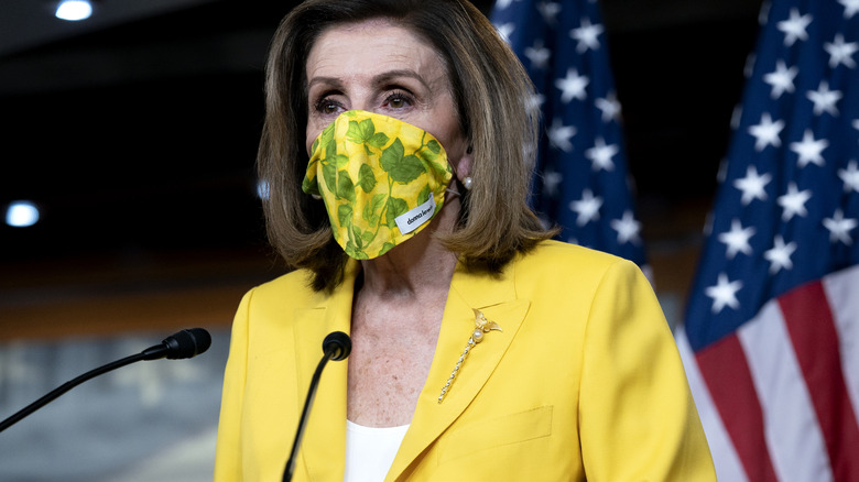 Nancy Pelosi wearing brooch